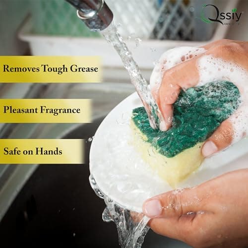 Qssiy Green Apple Dishwash Gel, 5L Can | Tough on Grease, Gentle Hands, Bulk Refill 5