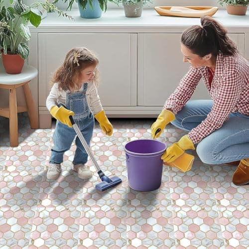 Tiles Sticker Peel and Stick Removable Self Adhesive DIY Vinyl Flooring Stickers for Kitchen Bathroom Living Room Entryway Home Decor (new 26, 6x6 inch (40 pic)) 5