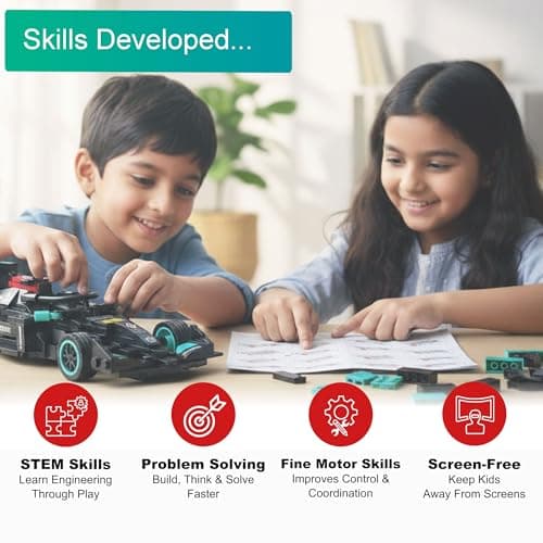 Think Stellar F1 Racing Car Building Blocks Set – 225+ Pieces Toy Car Construction Kit for Kids 6+ & Adults | Build 8 Unique Formula Race Cars | STEM Educational, Birthday Gift Toy (Stinger) 4