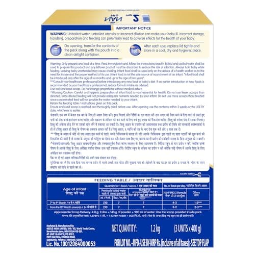 Nestlé NAN PRO Stage 2, 1.2kg, Follow-Up Formula Milk Powder for Babies (After 6 Months Upto 12 Months), with DHA-ARA, 3x400g Pouch in Box 2