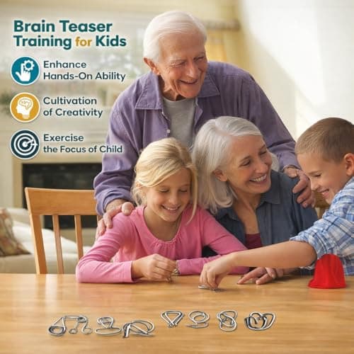 Store2508 36 Pcs Metal Wire Brain Teaser Puzzle Set for Kids Adults | Mind Games Logic IQ Puzzles | Stainless Steel Disentanglement Toys with Storage Pouch | Educational Stress Relief Gift 3