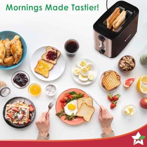 Wonderchef Roma 2-Slice Pop-up Toaster with Lid Cover, 6 Browning Options for Golden Crispy Bread Toasts, Mid-Cycle Cancel Function, Crumb Tray, 2-Yr Warranty, Black, Automatic Electric Toaster 5
