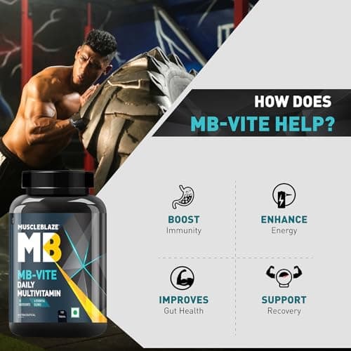 MuscleBlaze MB-Vite Daily Multivitamin (120 Tablets) | With 51 Ingredients & 6 Blends | Vitamins & Minerals, Prebiotic & Probiotics, Amino Acid Blends | For Energy, Stamina & Recovery 4