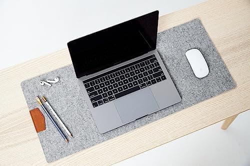 TIERNO 70x30 cm Mouse Pad and Desk Pad Natural Felt Mouse Pad - Keyboard Pad - Non Slip Desk Mat for Computer, Laptops and Gaming (Pack of 1) 4