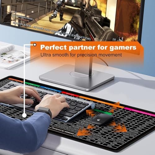 Vederio Large Keyboard Shortcut Desk Mouse Pad 80x30cm Office & Computer Shortcut Keys Guide Extended Mouse Mat Anti-Slip Rubber Base Desk Pad for Laptop PC Gaming Coding Excel Word Photoshop CAD User 3