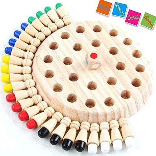 SHINETOY Wooden Memory Match Stick Chess Game – Colorful Matching Block Board Game for Kids | Early Educational Brain Training Toy | Fun Family Strategy Game for Boys & Girls Ages 3+ 3