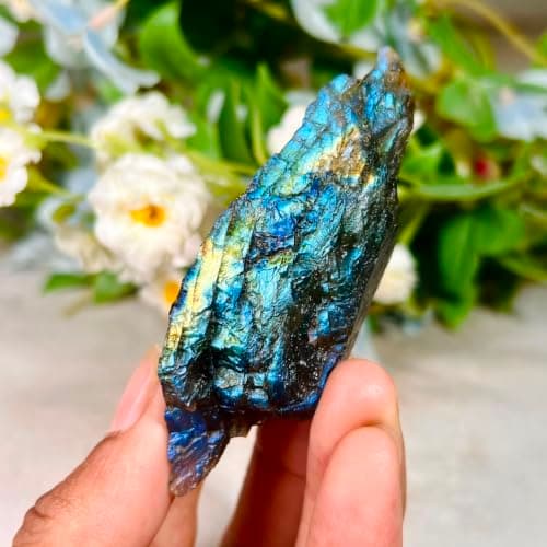 Natural Amazon Labradorite Freeform | 65g Polished Labradorite Display Stone | Flashy Healing Crystal | Collector Mineral | Gift from India 2