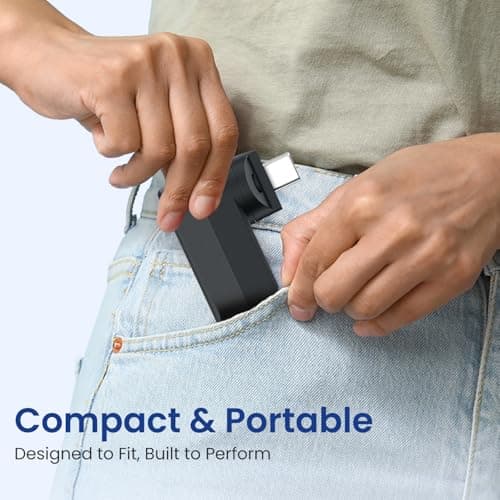 Portronics Mport Spin C, 4-in-1 Rotating USB Hub with Type-C Connector, USB 3.0, 2X USB 2.0 & Type-C Data Port, 180° Rotational Design, High-Speed Data Transfer, Plug & Play, Compact & Portable 6