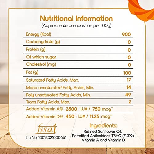 Fortune Sunlite Refined Sunflower Oil, Bottle 800gm (Weight May Vary) 2
