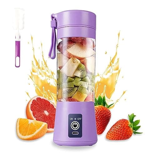 Portable Electric Blender Juicer l USB Rechargeable 6 Blades With 2000 Mah Rechargeable Battery l For Smoothies,Shakes,Juices,Lassi l For Home, Office, Gym & Outdoor Use l BPA Free-Multicolour (2)