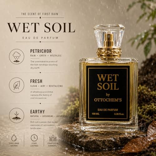 Wet Soil Eau de Parfum 100ml | Petrichor Rain Scent | Earthy & Fresh Natural Mitti Attar Inspired Perfume | Unisex Long Lasting Fragrance | Best Gift for Loved Ones | by Ottochem's 2