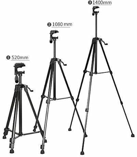 NAFA 3366 Aluminum Tripod (55-Inch), Universal Lightweight Tripod with Mobile Phone Holder Mount & Carry Bag for All Smart Phones, Gopro, Cameras 4