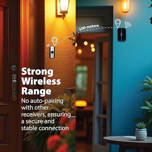 Havells Tango Wireless Digital Doorbell (White & Black), 25 Chime Melodies, 3 Volume Levels, 100m 433.92MHz Open Air Receiver and Transmitter Range,Loved by Users for LED Stylish and Superb Longevity 6