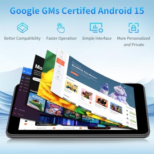 NEWISION 7 Inch Tablet with Case, Five Core Android 15 Tablets, 8GB RAM 32GB Storage 1TB Expand, 5G WiFi,1024x600 IPS HD Screen, 3500mAh, Dual Camera, Type C Tablet PC (Black) 4