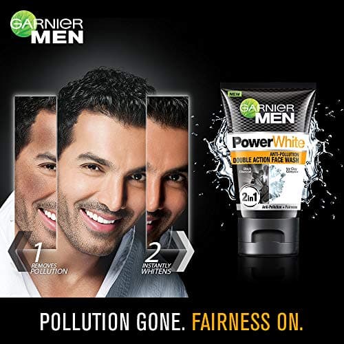 Garnier Men Power White Anti-Pollution Brightening Cream Moisturiser,40G & Men, Face Wash, Brightening & Anti-Pollution, Turbobright Double Action, 100 G 5
