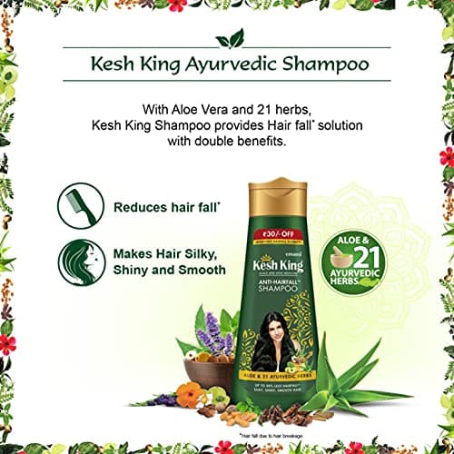 Kesh King Ayurvedic Anti Hairfall Shampoo| Reduces hairfall | 21 Natural Ingredients |No Paraben & No Silicon | With the goodness of Aloe Vera, Bhringraja and Amla for Silky, Shiney - 600 ml 3