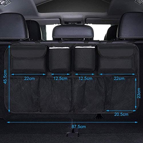 Car Back Seat Trunk Organizer with 8 Mesh Storage Pockets, Adjustable Hanging Straps, Oxford Fabric Storage Bag, Waterproof Car Boot Organizer for SUV, Hatchback, Sedan Travel Accessories 2