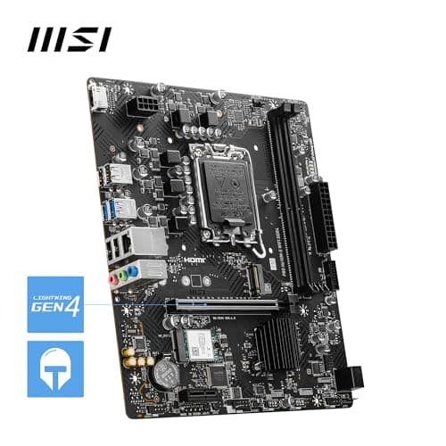 MSI PRO H610M-S WiFi DDR4 Motherboard, Micro-ATX - Supports Intel Core 14th, 13th and 12th Gen Processors, LGA 1700 - DDR4 Memory Boost 3200MHz/MAX, PCIe 4.0 x16 Slot, M.2 Gen3 Slot, Wi-Fi 6E, BT 5.3 5
