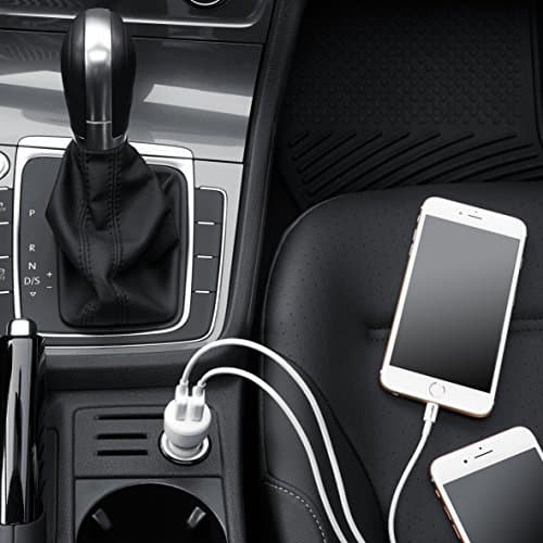 AmazonBasics 4.8 Amp/24W Dual USB Car Charger for Apple and Android Devices, Black 4