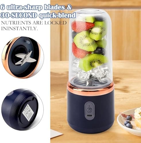 Toxu Portable Blender For Smoothie And Juices : Powerful 40 Watts Juicer Blender that Can Crush Ice too | Juicer Machine With 1800 Mah Rechargeable Battery-Smoothie Blender With In 400 MLJar 4