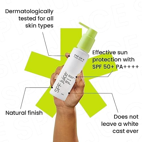 FAE Beauty SPF 50+ PA++++ Lightweight Sunscreen | For Oily, Dry, Combination, Normal & Acne-Prone Skin | Hybrid, Broad-spectrum | UVA & UVB Protection | No White Cast | Fragrance-free | 100ml 2