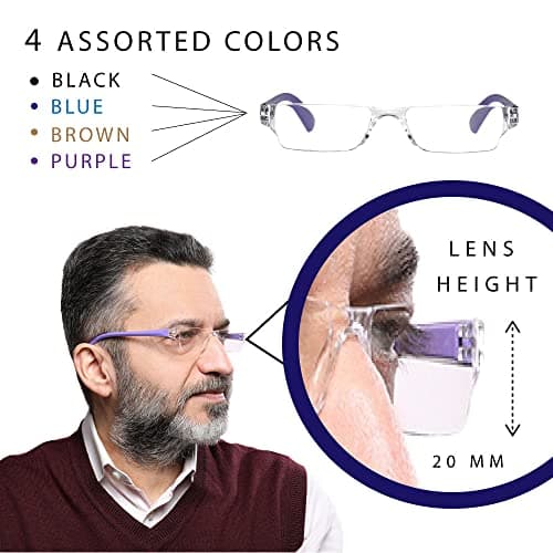 klar Eye Rimless Reading Glasses For Men & Women (K-511 Purple +2.50), Anti Reflection Glasses For Mobile Laptop Tablet Computer and reading Books, Sizes From 1 to +3.5. 5