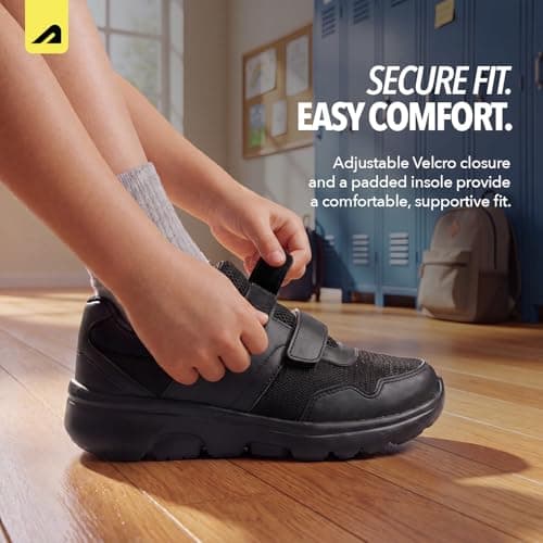Boldfit School Shoes for Kids Comfortable School Shoes for Boys and Girls Lightweight & Durable Formal Quick-Wear Lace-Up Uniform Footwear for Kids, Black- 12 UK 4