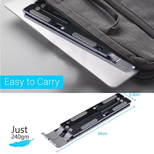 Portronics My Buddy K Portable Laptop Stand with Adjustable Height, Foldable, OverHeating Protection for Laptops & MacBooks (Grey) 5