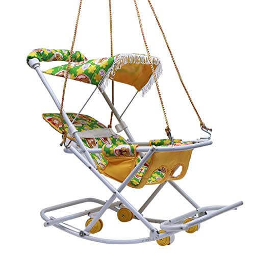 Maanit Baby Stroller Cum Swing for Newborn Baby 0-3 Years Old Kids (Green)