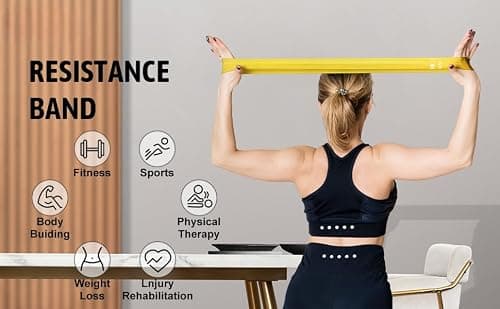 Premium Resistance Bands Set of 5 – Exercise & Fitness Loop Bands for Hip, Glutes, Legs, Squats, Yoga, Pilates, Physical Therapy & Gym Workouts – Booty Belt for Strength Training & Stretching 4