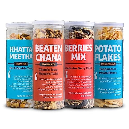 Omay Foods BEST ROASTED SNACKS COMBO PACK I Roasted Oil-free Healthy Snack I Berries Mix I Guilt-free I Trail Mixes I Snacks for Weight Loss I Healthy Snack