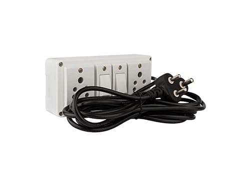 Plastic Extension Board Electrical Switch Boards 2 Sockets and 2 Switches Long Wire Power Strip (8 Meter Wire)