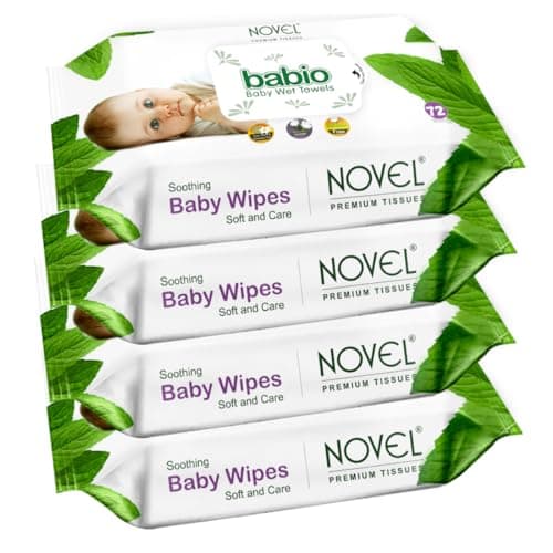 Novel Baby Wet Wipes 72 Wipes (72 Count Pack of 4, Label)