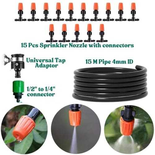 JERN DIY 15 Nozzle Misting Cooling Kit for Balcony, Lawn & Plants – Outdoor Summer Water Misting Spray System with Adjustable Nozzles for Patio, Garden & Plant Watering 3