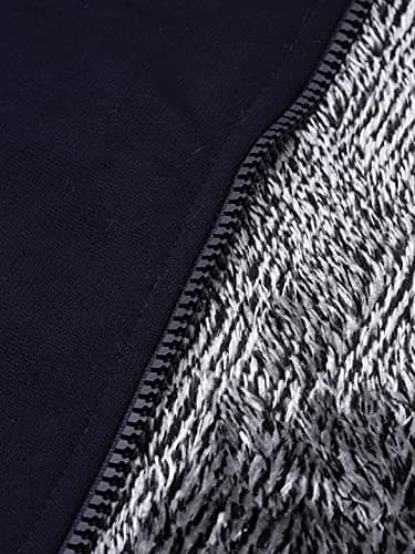 ADBUCKS Winter Wear Loose Fit Jacket Inside Full Black & White Fur & Made by Rich Cotton Fabric with Hoodies for Mens (Blue, Medium) 5