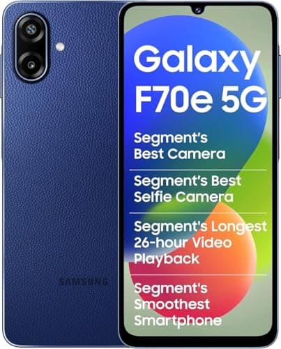 Samsung Galaxy F70e 5G (Spotlight Blue, 6GB RAM, 128GB Storage) | Dimensity 6300 Processor | 50MP Dual Camera | 120Hz Display | 6000mAh Battery | 5G Smartphone