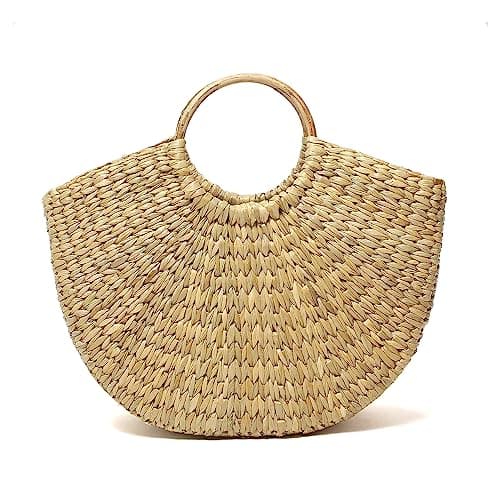 Habere India-All the Cultures Fabricating India Women's Chic Dry grass Bag | Natural Cane Handbag | Small Carry Tote Bag from Manipur