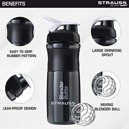 STRAUSS Blender Protein Shaker Bottle | Gym Shaker | Sipper Bottle | Gym Bottle 2
