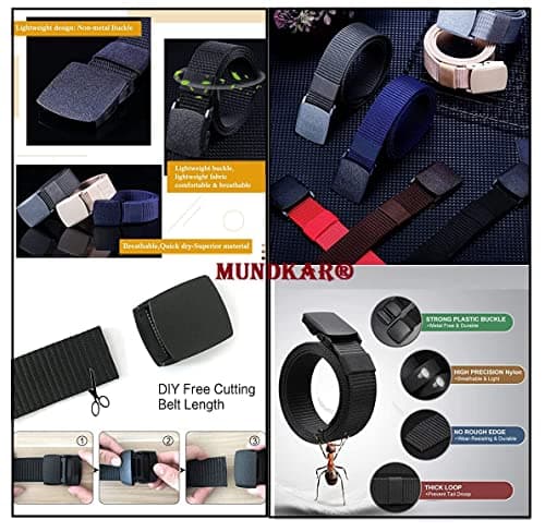 Mundkar Nylon Belt & Denim wallet combo Gift Set. (Blue wallet - Brown Belt) 5