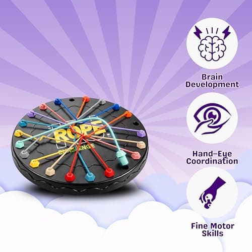 Wishluck Elastic Rope Puzzle Board Game for Kids & Adults – Brain Teaser Strategy Toy – Family Indoor Multiplayer Educational Game (Rope Challenge Puzzle) 4