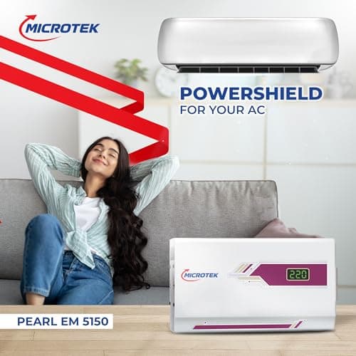 Microtek Automatic Voltage Stablizer PEARL EM 5150+For AC upto 2.0 Ton AC 3