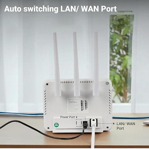 Zebronics 4G/5G Sim Router with High-Speed Antenna, LAN/WAN Auto Switching, WPA2-PSK Security, Nano Sim Compatible, White 2
