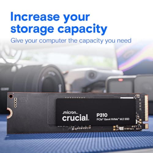 Crucial P310 500GB 2280 PCIe Gen4 3D NAND NVMe M.2 SSD – Up to 6,600MB/s – Shift up to Gen4 – Internal Solid State Drive (PC) – CT500P310SSD801 3