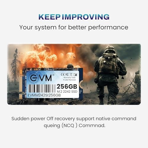 EVM 256GB M.2 SATA III SSD 2242 | Internal Solid State Drive | 520MB/s Read | 400MB/s Write | High Speed Storage | Shock Resistant | Laptop & Desktop Compatible | 5 Year Warranty (EVMM242/256GB) 5