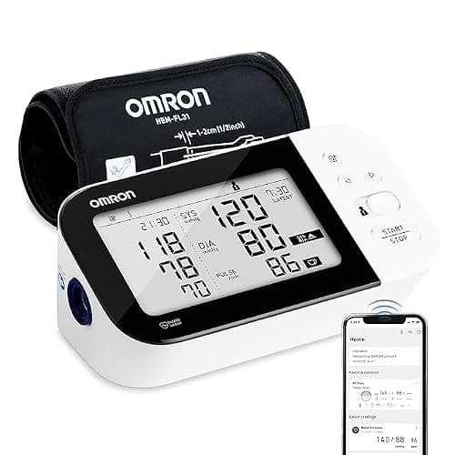HEM 7361T Bluetooth Arm Blood Pressure Monitor With Cuff Wrapping Guide,Hypertension Indicator,Japanese Intellisense Technology Powered by BeatO App
