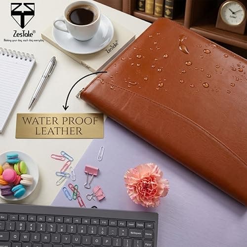 ZesTale Professional Leatherette Material 2 Ring File Folders, Conference Folder| Certificate Document Folder | Certificates Folder | Leather folders for documents | Folders with 20 Leafs(200 Micron) 5