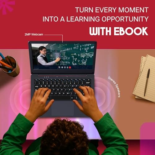 Neopticon EBook 11.6" HD Laptop | Best Student & Office Work Laptop | Celeron N4020 | 4GB DDR4 | 128GB eMMC + M.2 SSD Expandable Slot | Win 11 Home |31Wh Battery | UHD Graphics 600 | Black 5