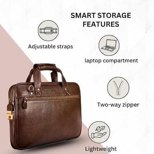 H HAANS - The Leather Store The Nomad Messenger Work Bag | Genuine Leather | Stylish & Durable | Everyday Use 3