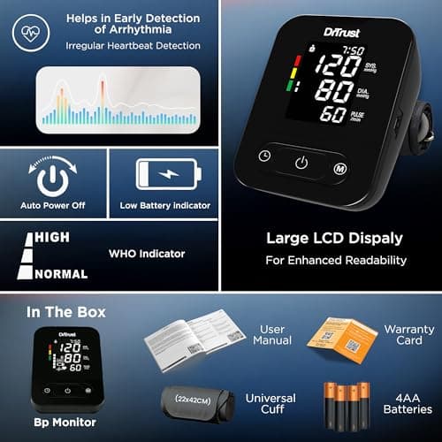 Dr Trust Smart Automatic Digital Blood Pressure Monitor BP Machine 101 (Black) 5
