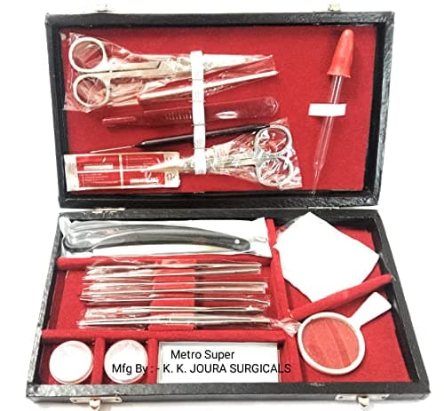 Metro Super Biology Dissection Box Set, 19 Stainless Steel Instruments, Professional Laboratory Equipment with Storage Case, Made in India